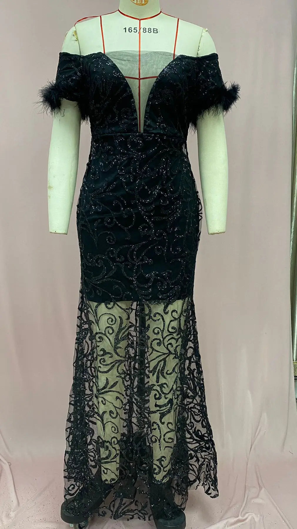 Amay Plus Size Women Dresses New Women's Dress One Shoulder Sequin Slim Fit Wrapped Hip Mermaid Evening Gift Dress