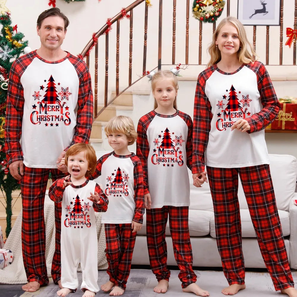 Christmas Family Matching Pyjamas New Casual Loose Sleepwear Xmas Nightwear Family Matching Outfits Adult Kids Pyjamas Set