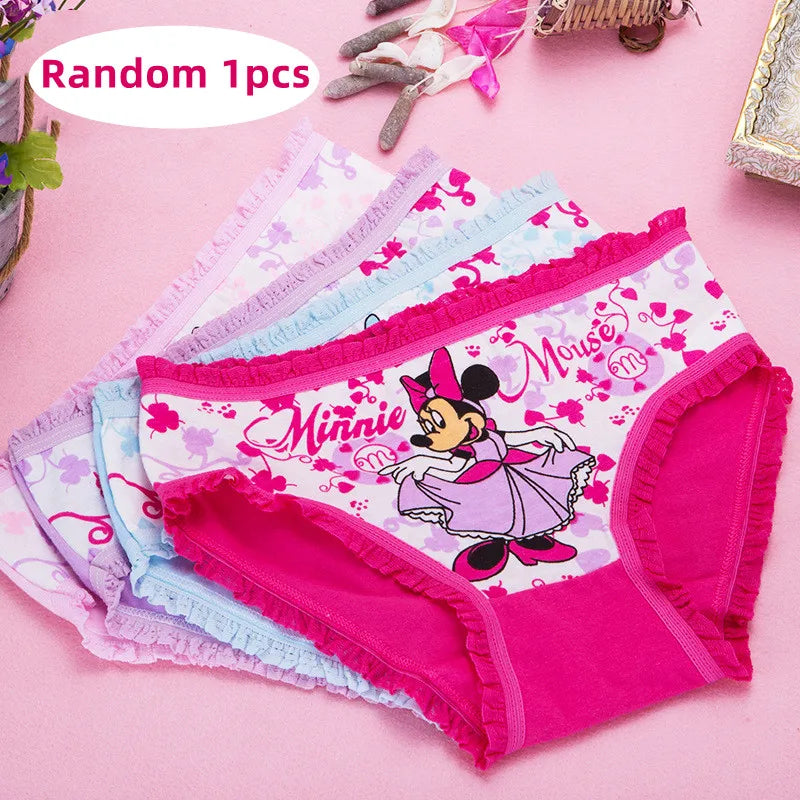 Maxy 1/4pcs Disney Anime Minnie Mouse Girl Underwear Kawaii Mickey Minnie Children Underpants Cartoon Princess Shorts Kids Gifts