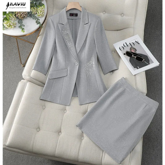 Maxy Black Women Pants Suits Set For Widding Luxury Crystal Beads Blazer and Trousers 2 Pieces Office Lady Custom Made Uniform