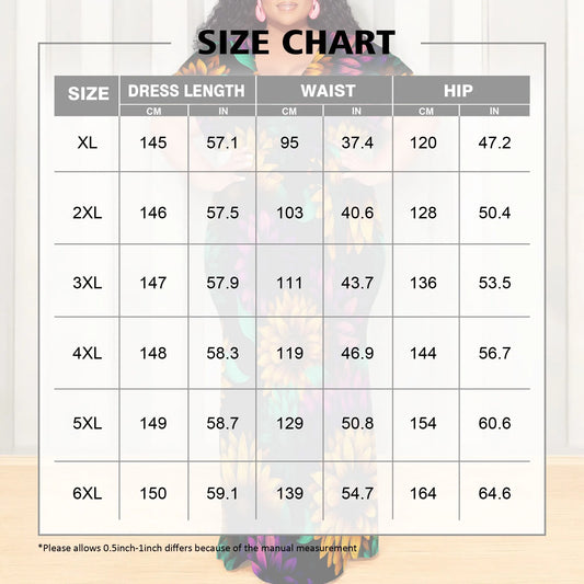 Maxy Plus Size Floral Print Dress V Neck Summer Casual Elegant Long Dress for Women