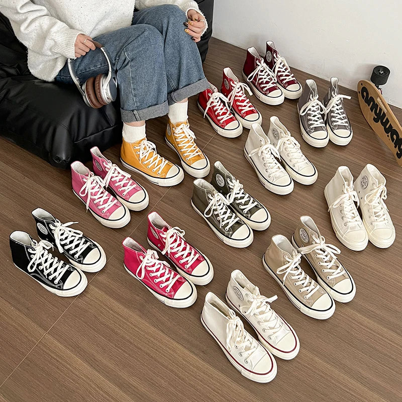 Maxy Women's Mid-top Skateboard Shoes Outdoor Lightweight Retro Sports Shoes Leisure Versatile Fashion Daily Commute Tenis De Mujer