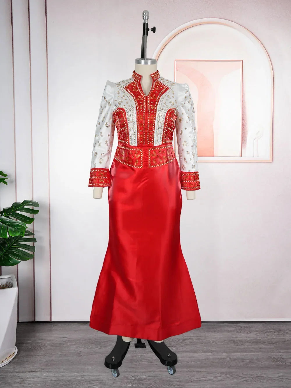 Maxy Plus Size Evening Dresses for Women African Luxury Gown Elegant Muslim Wedding Party Long Dress Ankara Ladies Clothing Outfits