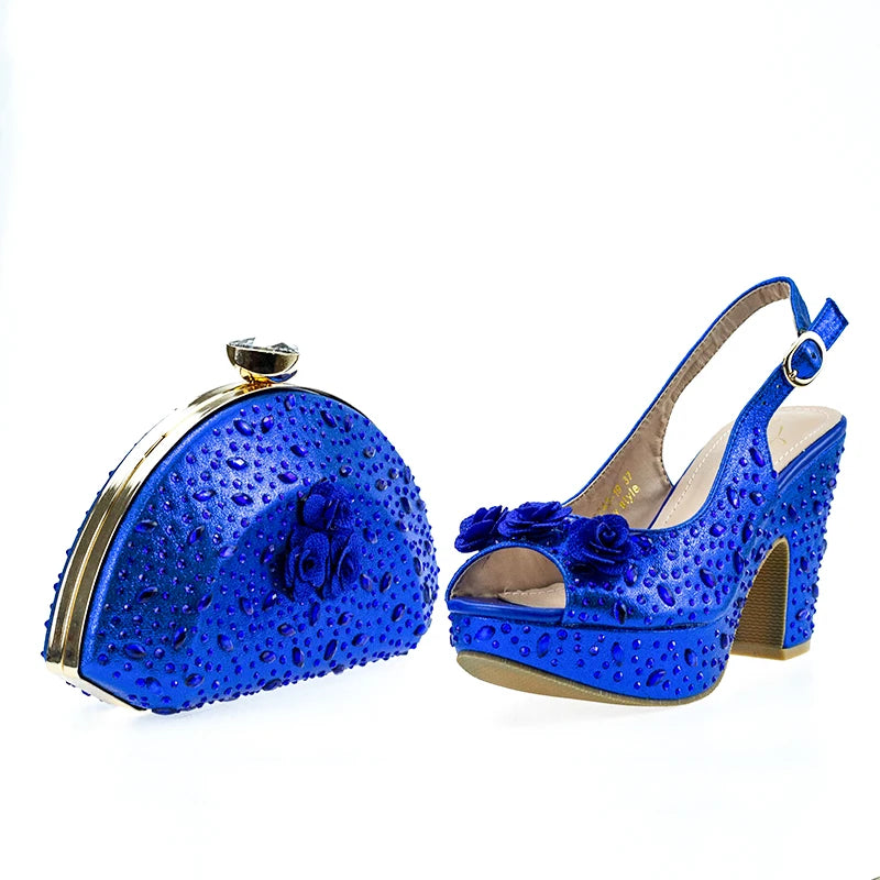 Maxy Fashion Top Italian Designers 2024 Casual Elegant Solid Color Clutch Bag Floral Sequin Summer Women's Platform High Heel Sandals
