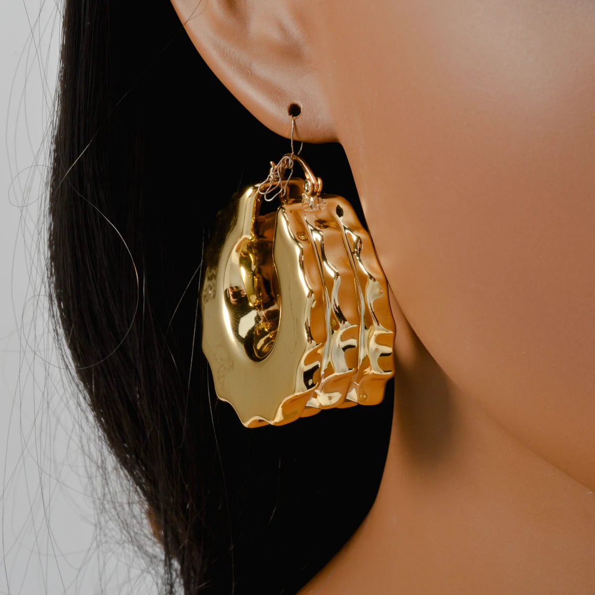 Maxy Hoop Earrings Girl's Gift Gold Plated Jewelry Sets Italian Ornaments Fashion Luxury Women Party Daily Wear