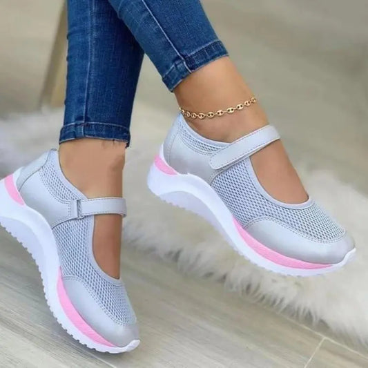 Maxy Fashion Sneakers for Women Round toe knitted platform sandals Mesh Breathable Loafers Tenis Feminino Casual Sports Women Flats