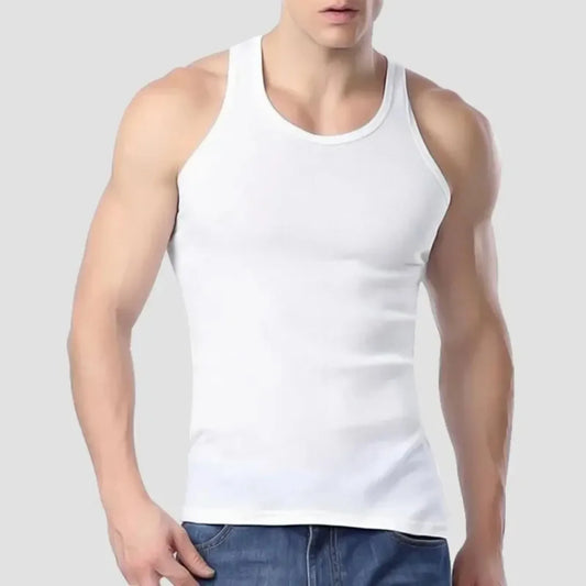 2025 New Men's summer lightweight cotton tight vest, casual family pajamas, outdoor tight top, breathable quick-drying vest