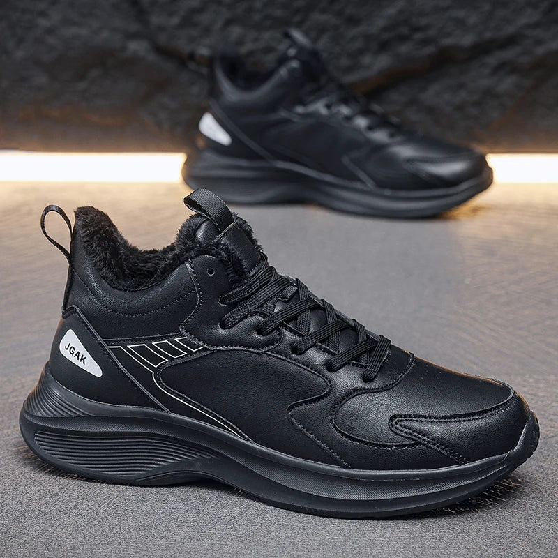 Maxy Plus Big Size 49 50 51 Winter Leather Sneakers Casual Sports Shoes Super Warm Inner Plush Frost-Resistant