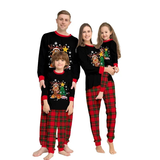 Christmas Max Set Family Pajamas Matching Outfit Adult Kids Baby New Year's Clothes Cartoon Print Nightwear Xmas Gift Home Look