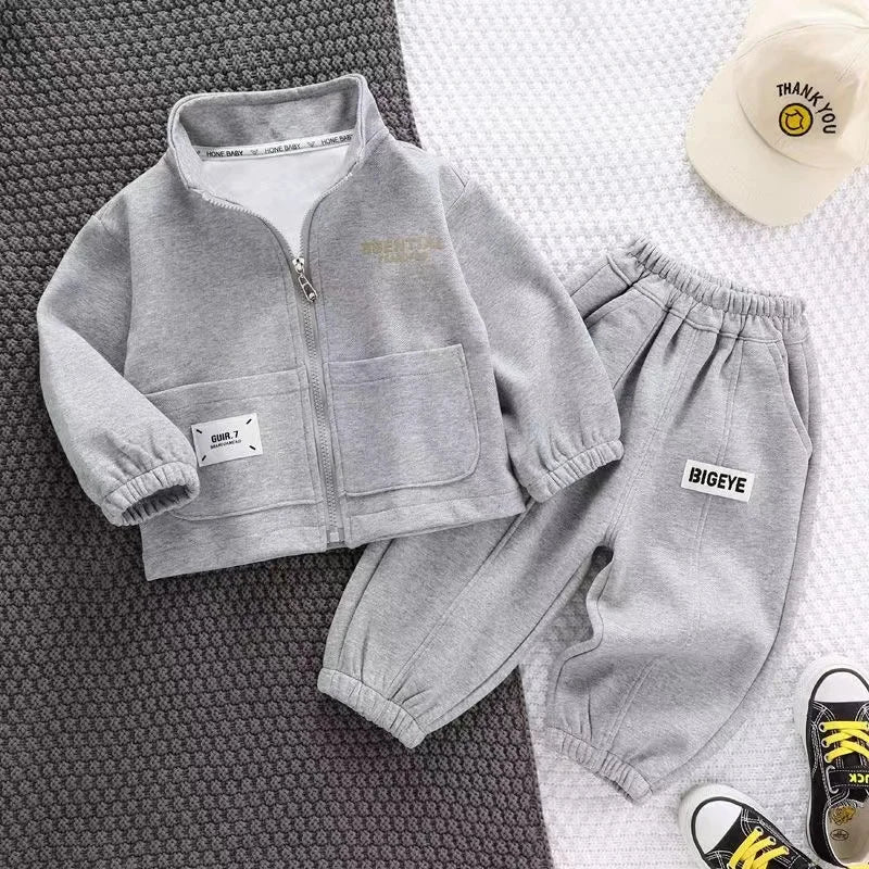 Maxy Autumn Children Boy Clothes Set Girls Letter Coat and Pants Suit Kid Sweatshirts Top and Bottom Tracksuits