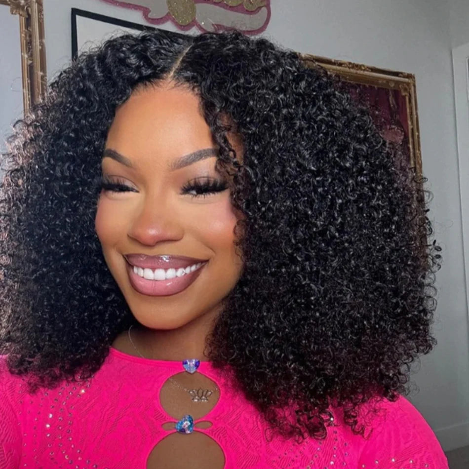 Maxy Kinky Curly Wig Human Hair 13x4 Curly Lace Front Human Hair Wigs Deep Curly Lace Closure Wig For Women 180 Density