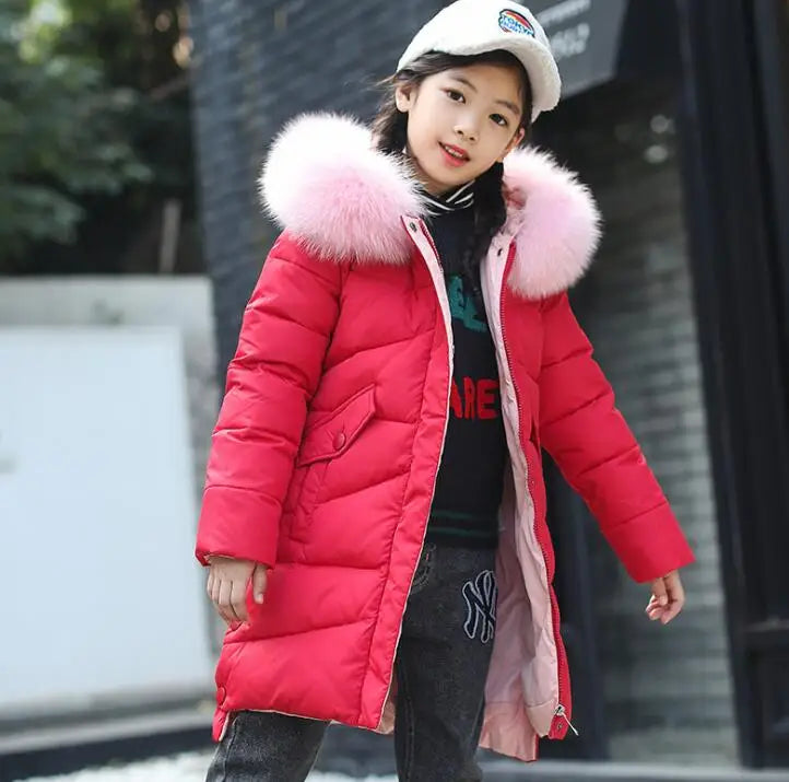 Maxy Girl Clothes Autumn Winter Thicken Kids Jacket Infants Girls Hooded Printing Down Jackets Coat Toddler Warm Outerwear