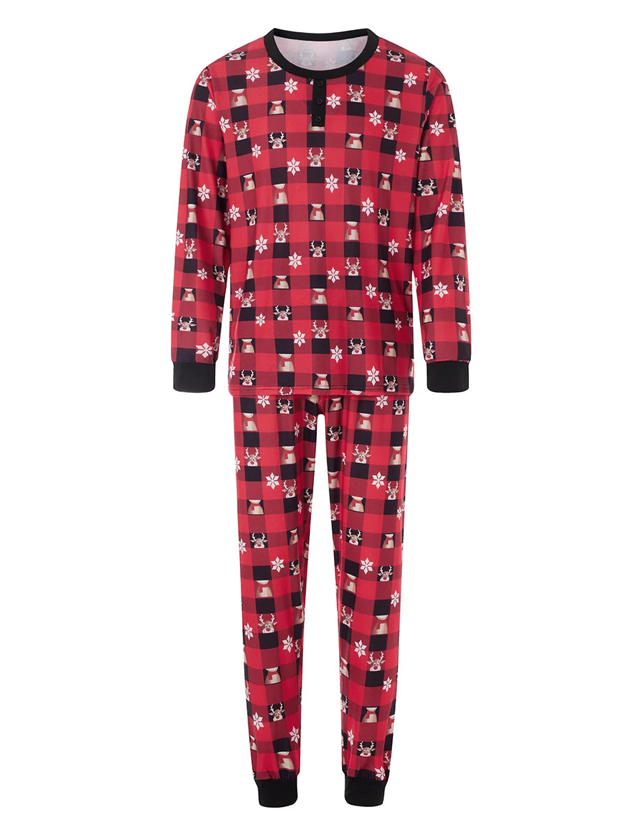 Family Matching Christmas Pajamas Baby Romper Dog Clothes Plaid Print Tops and Pants Sleepwear Set