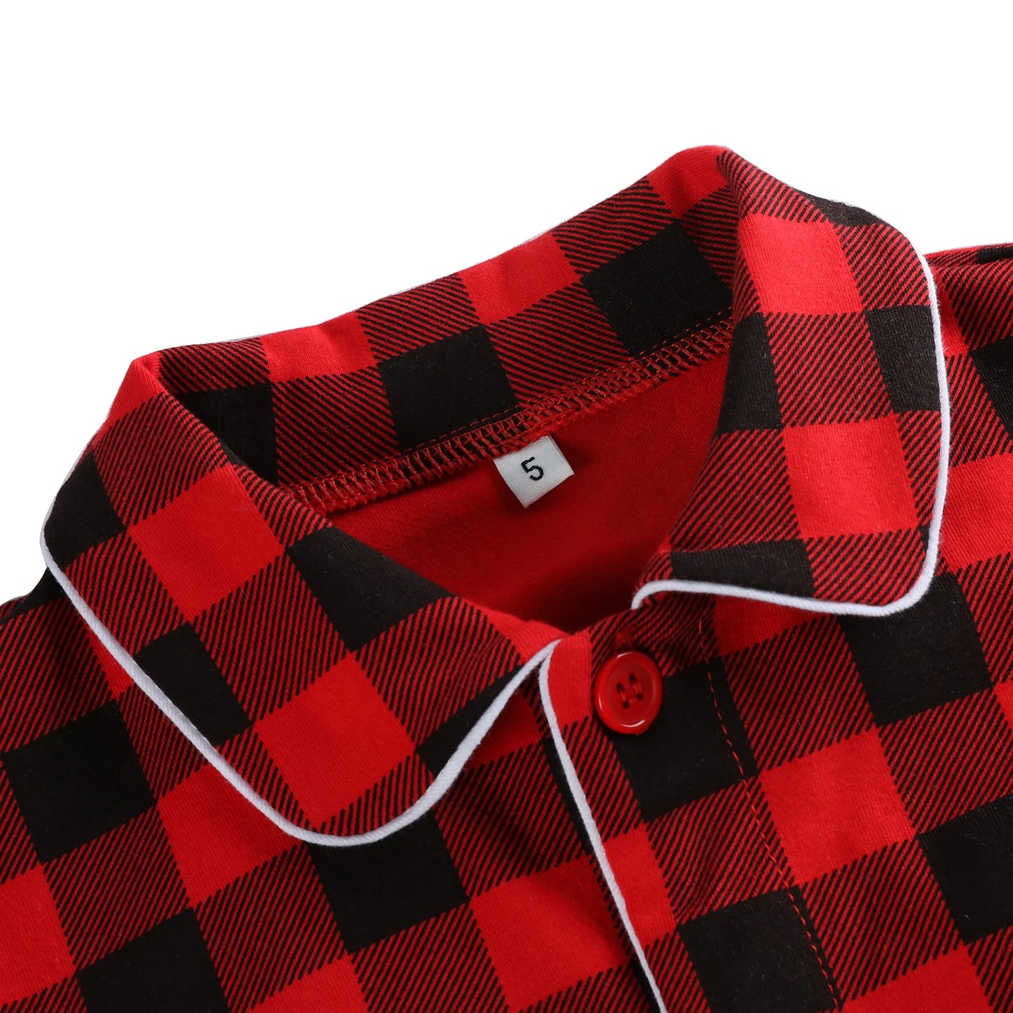 Babs pajamas red plaid cotton kids boy and girl family matching Christmas pyjamas sets