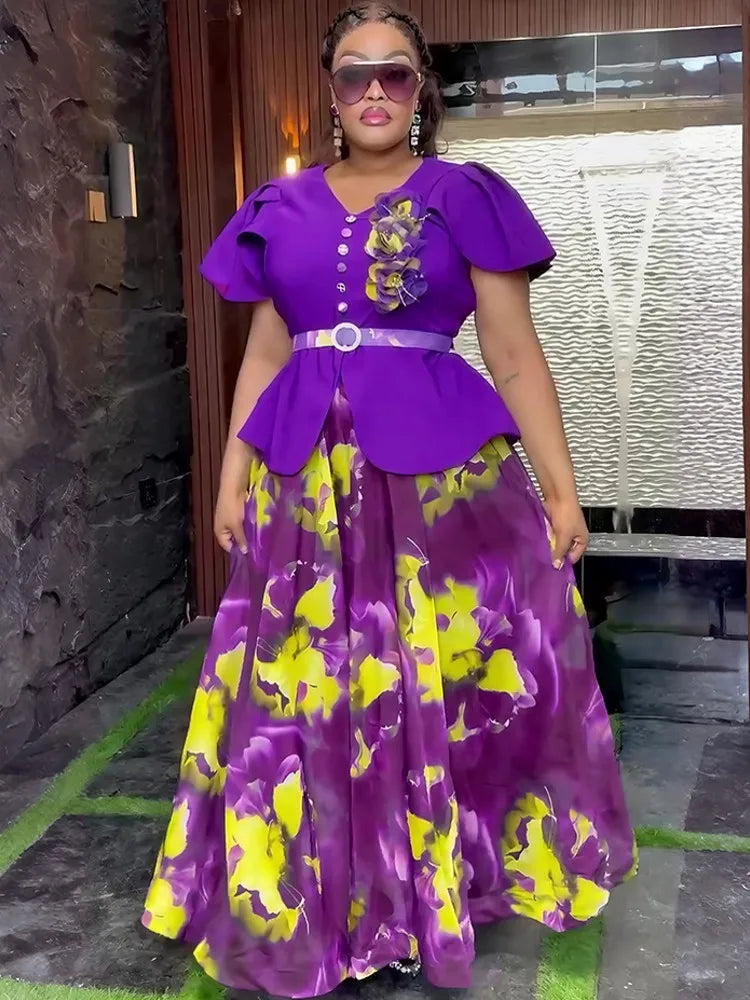 Maxy Party Dresses for Women New Fashion Dashiki Ankara Wedding Evening Gown Elegant Turkey Muslim Maxy Dress