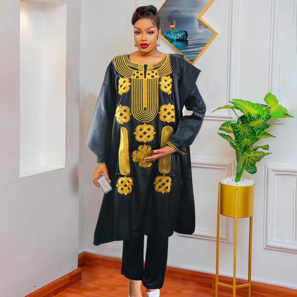 Maxy Top and Pant Sets Fashion Attire Daily Leisure for Women Turkey Outfits Plus Size Comfortable Ladies Clothing African Clothes