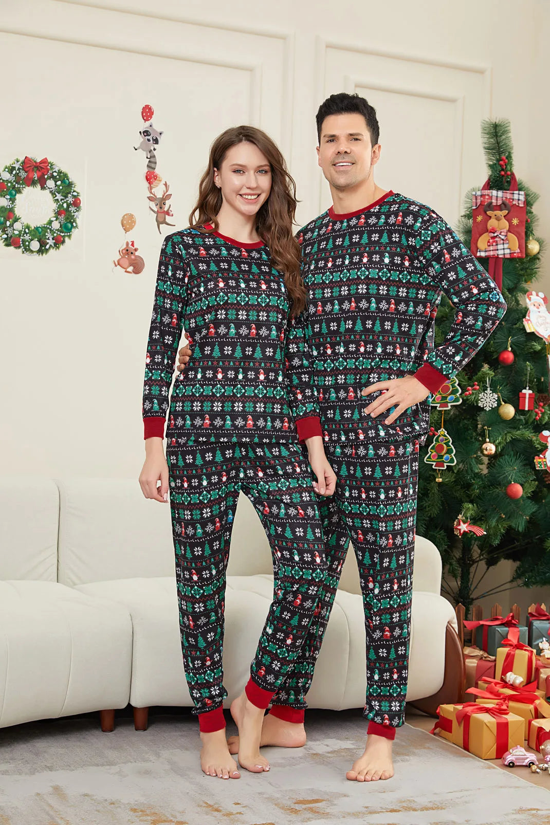 Christmas Pajamas Family Long Sleeve Printed Matching Christmas Pajamas Family Christmas Pjs Set