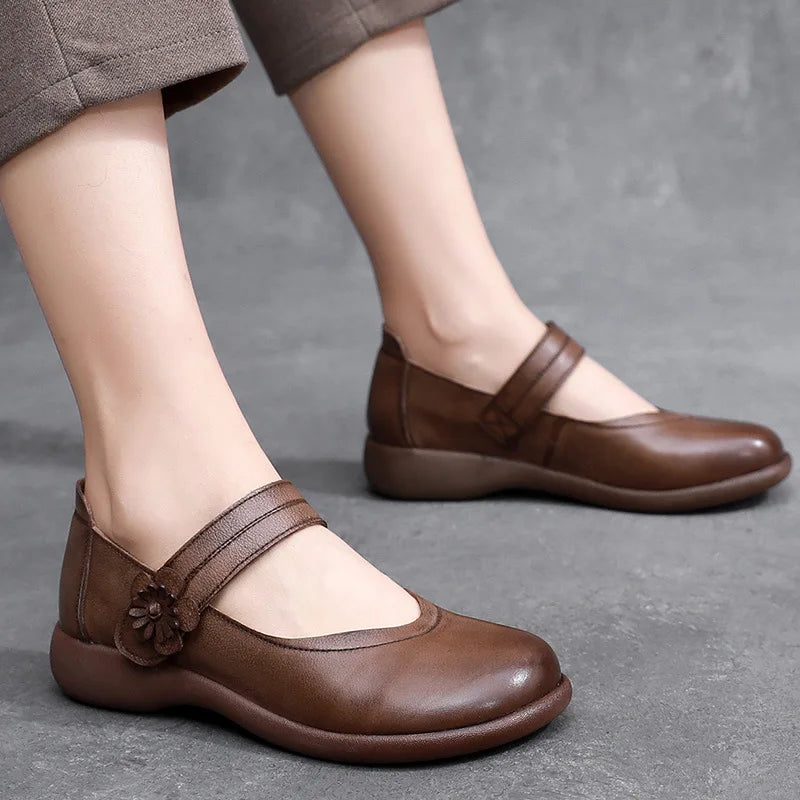 Maxy Retro Woman Shoes Soft Casual Female Sneakers Slip-on Shallow Mouth Round Toe Flats Grandma Summer New Slip On Dress Rubber Hook
