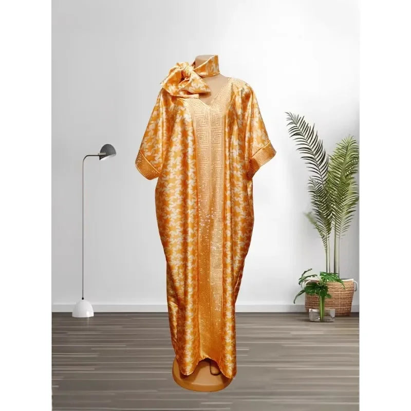 Amay Dresses for Women Evening Party Dashiki Africa Clothes Robe Plus Size Luxury Dubai Kaftan Abaya Muslim Maxy Dress