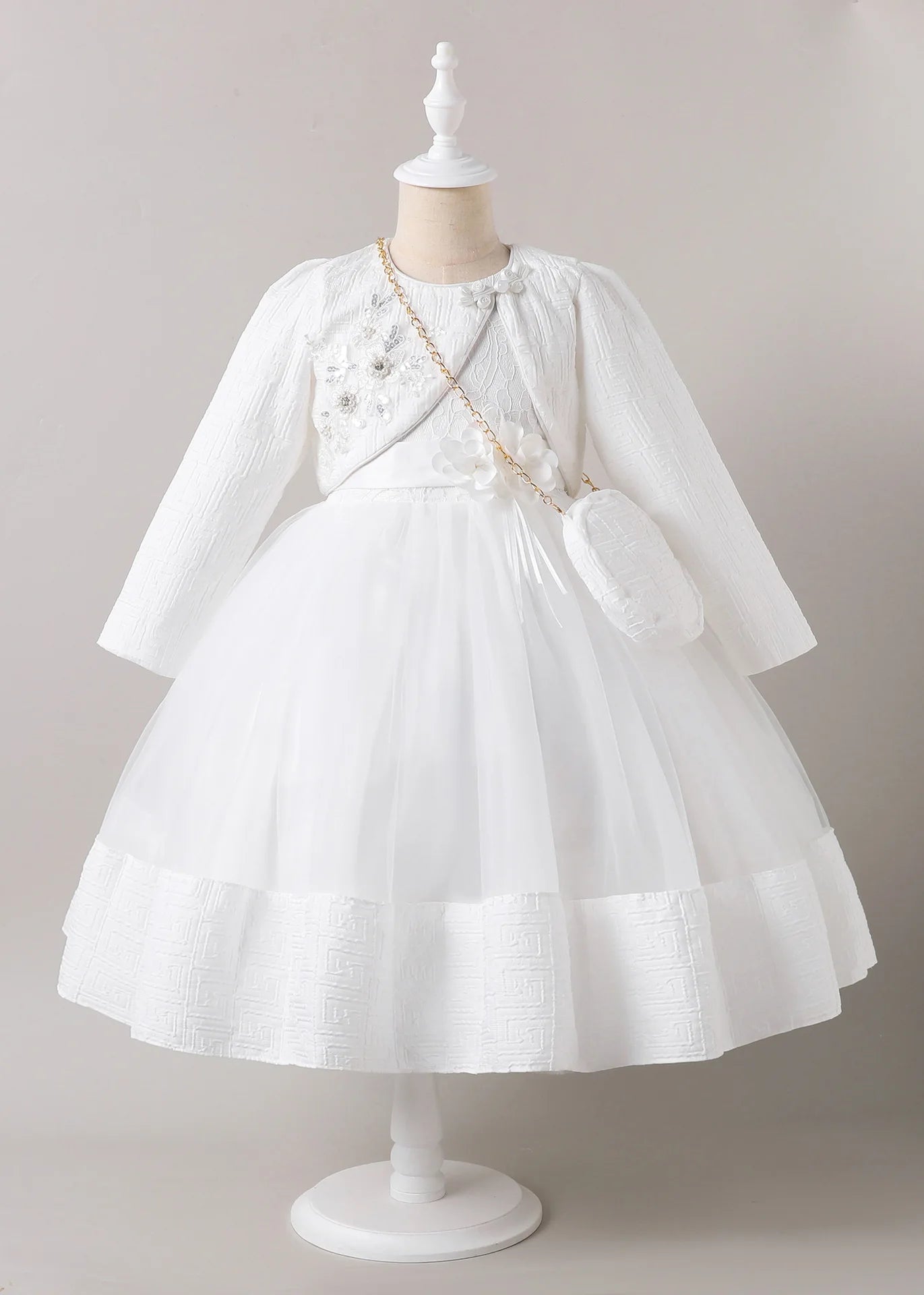 Maxy Kid Girl Party Dress for Wedding 2PCS Children Girls' Clothes with Elegant Bag Kids Evening Dresses 3-10Y