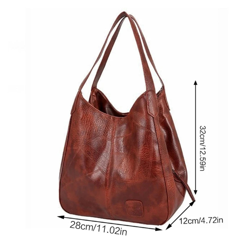 Maxy Women's Handbags Soft PU-Leather Shoulder Bags Ladies All-matching Shopping Dating Bag Large Capacity Crossbody Bag Gift