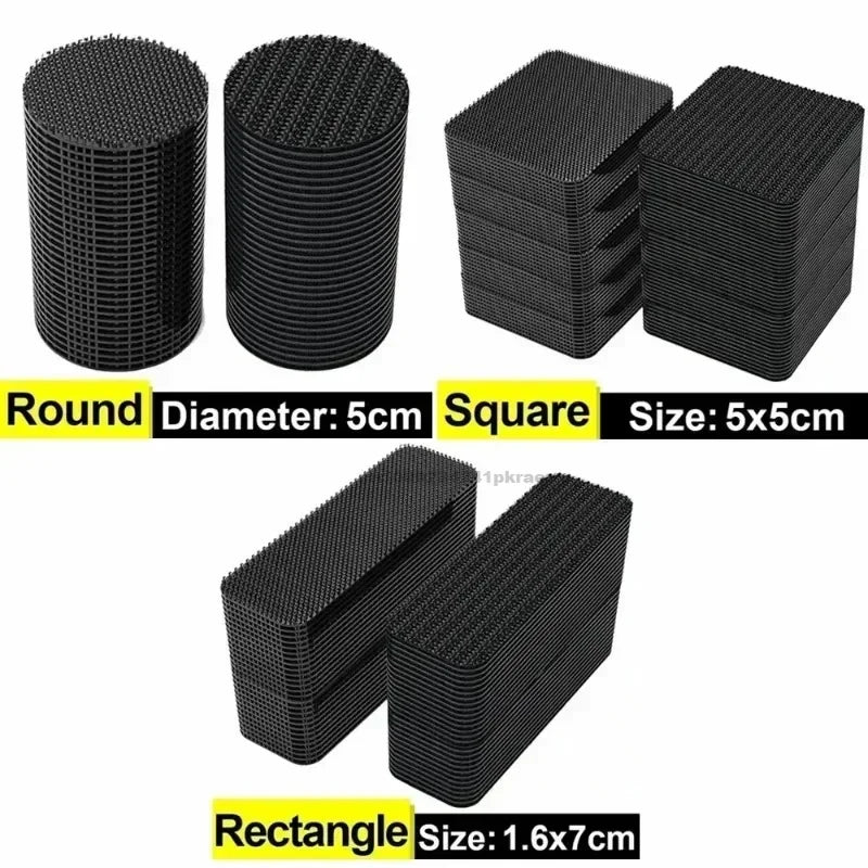 Maxy Black Adhesive Tape Household Use Touches Fastener Pad Fixed Patch Double Sided Mat Grip Strap Self-adhesive DIY Apparel