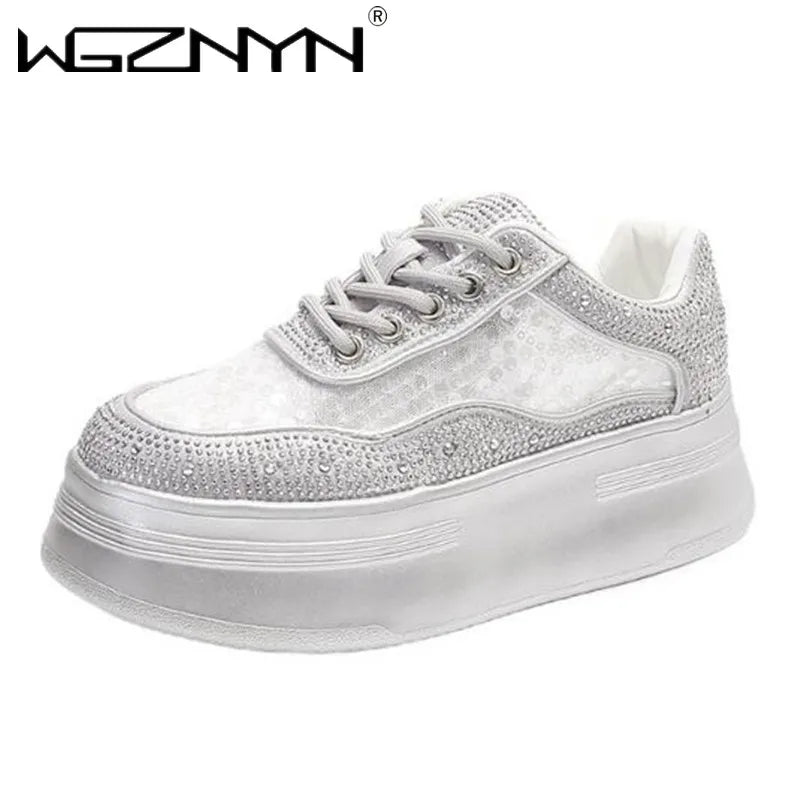 Amay NEW Spring Bright Black Color Chunky Shoes Women Vulcanized Sneakers Platform Shoe Luxury Designer Sneaker Zapatillas Mujer