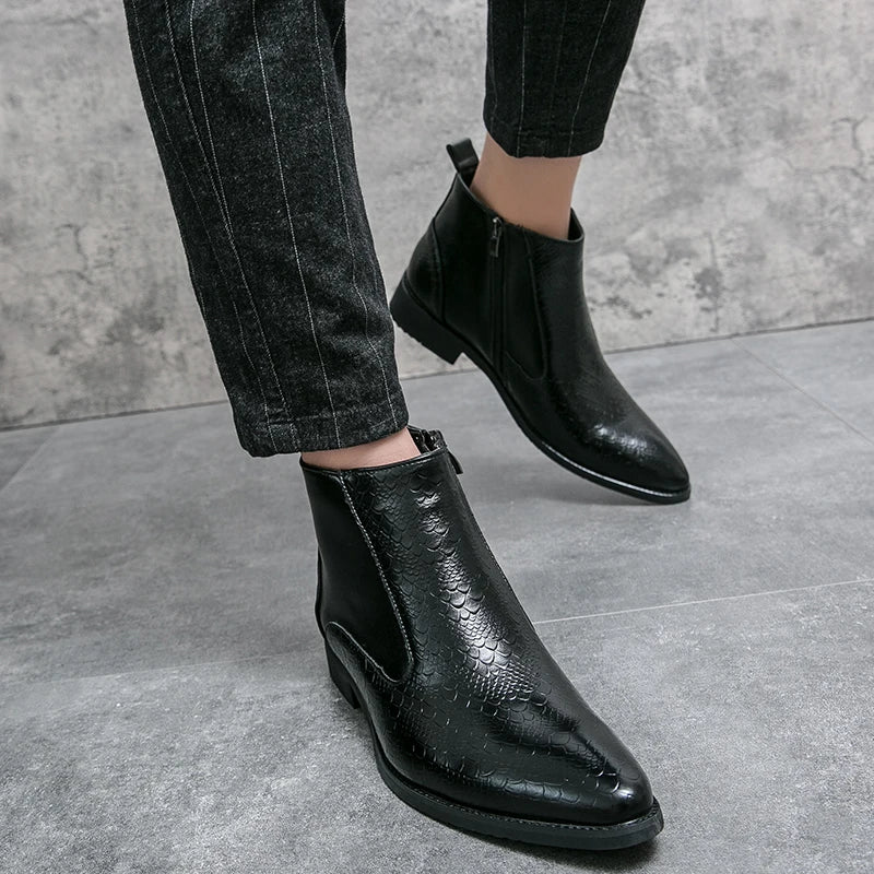 Amay Chelsea Boots Work shoes Italian Handmade Boot Shoes For Formal Dress Wedding Business MAN ANKL BOOT New cowboy boots brown