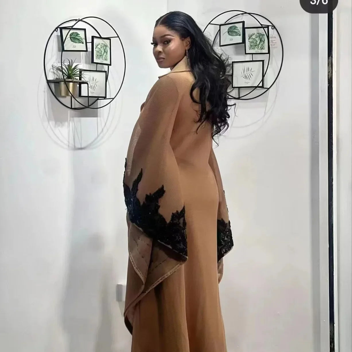 Maxy Elegant African Party Evening Dresses for Women 3/4 Sleeve Plus Size Long Maxy Dress Gowns Dashiki Clothing