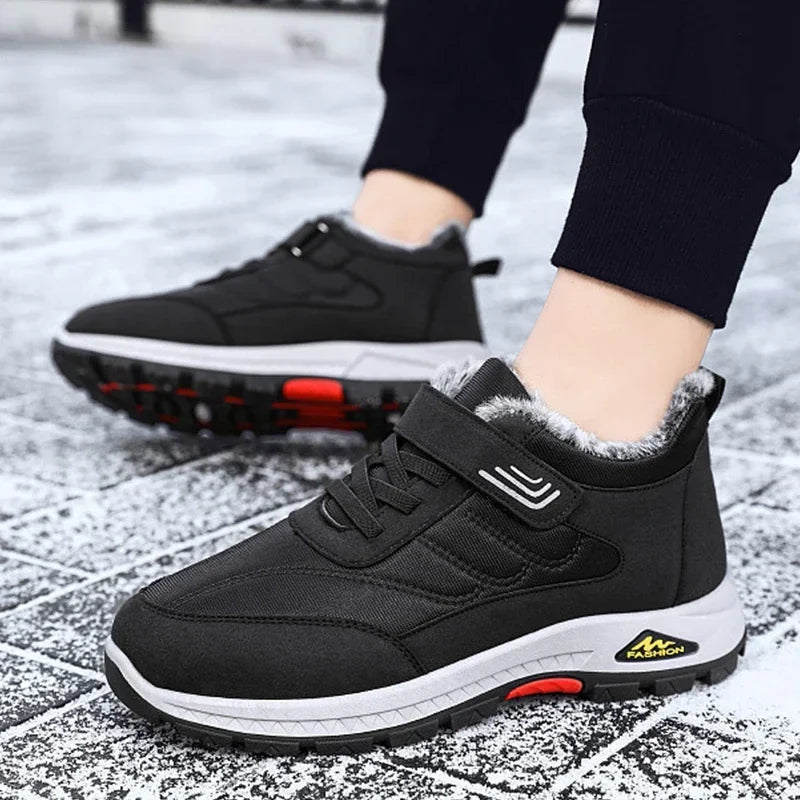 Maxy Plush Leather Waterproof Sneakers Climbing Hunting Shoes Men's Hiking Boot: Winter, Plush Leather. Waterproof. For Hunting.