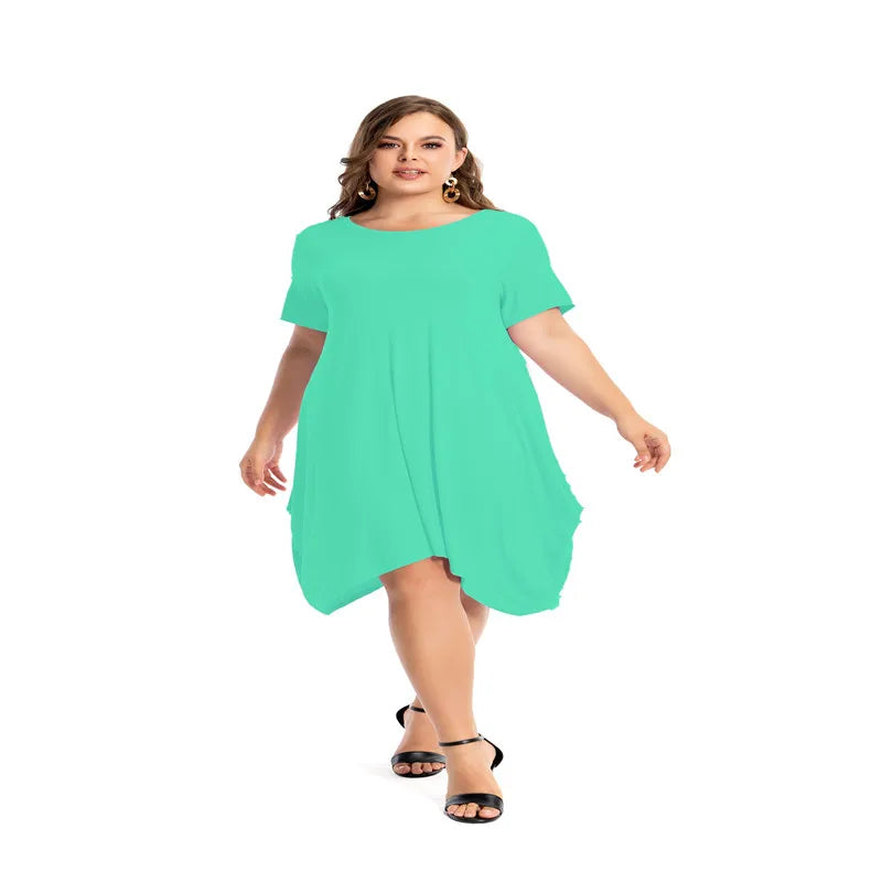 Amay Modal Cotton Nightgowns For Women Plus Size Short Sleeve O Neck Lounge PJS Pajama Dress 7XL 6XL 5XL Black White Red Sleepwear