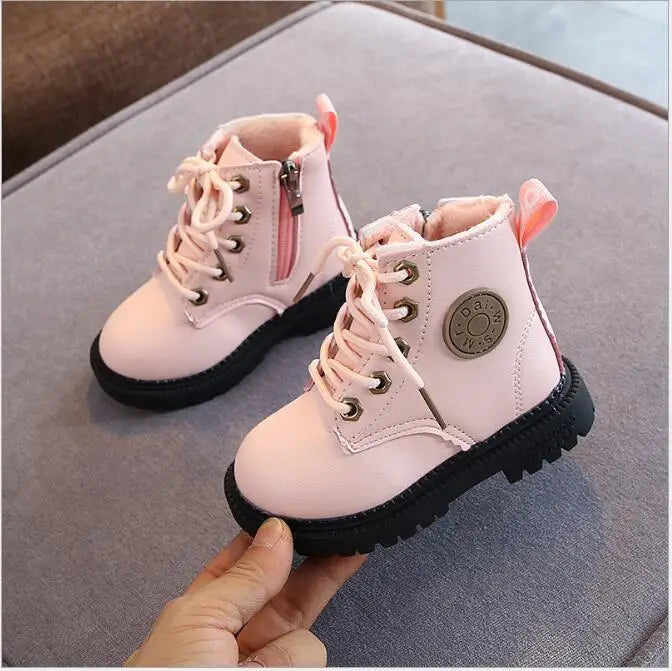 Babs Short Boots Boys Shoes Autumn Winter Children Casual Sneakers Fashion Toddler Girls Ankle Boots Waterproof Kids Snow Shoes