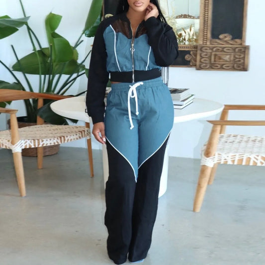 Maxy 2 Piece Women Sets New Arrival Spring Summer Matching Sets Two Pieces Sets Denim Top Jeans Pants Suits Outfits Clothing