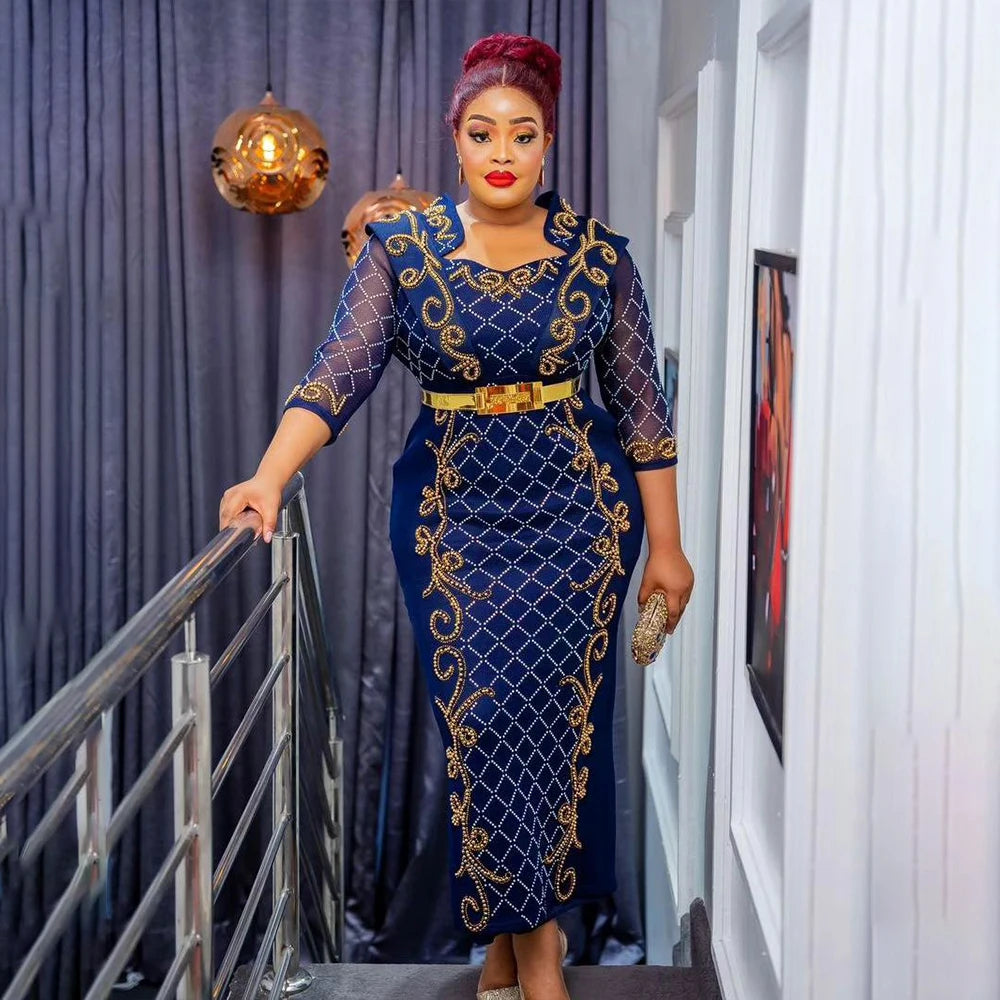 Amay Dresses for Women Traditional Africa Clothes Dashiki Ankara Outfits Gown Abaya Turkey Wedding Party Long Maxy Dress