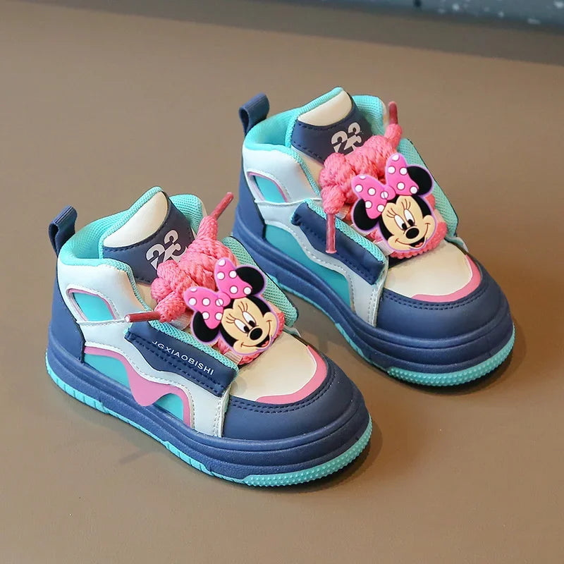 Maxy Disney Mickey Mouse Children Sports Shoes Spring Autumn Board Shoes Girls Baby Boys Casual Shoes Soft Sole Sneakers
