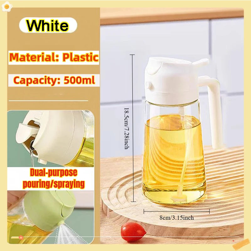 Maxy 200/300/500ml Oil Spray Bottle BBQ Cooking Olive Oil Sprayer Plastic Baking Oil Spray Empty Bottle Vinegar Bottle Or  Oil brush