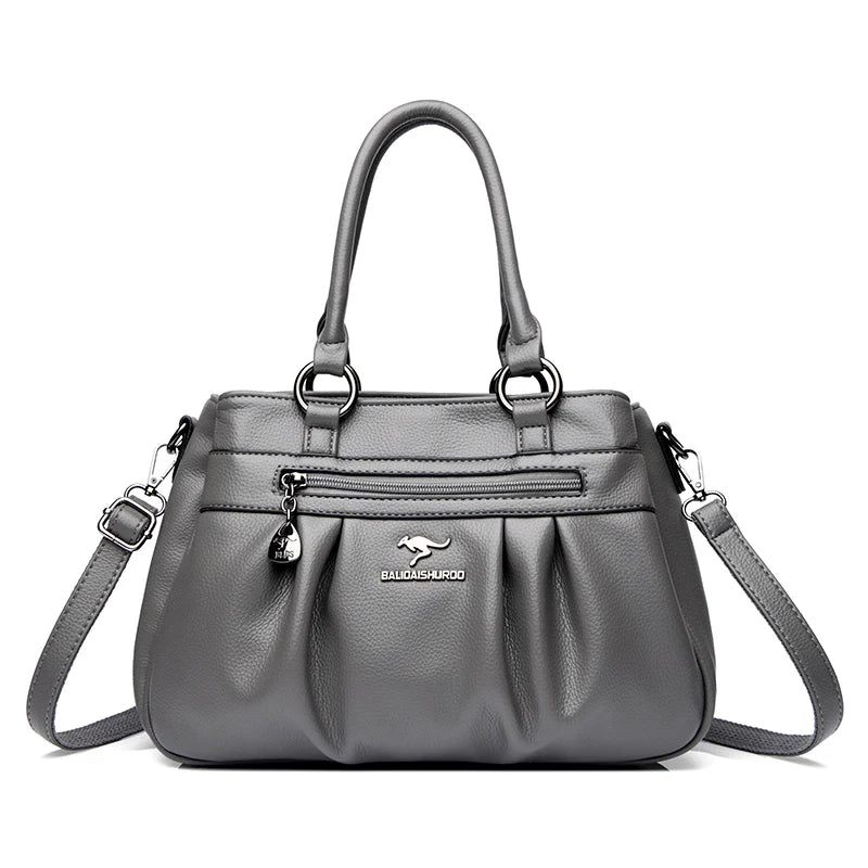 Maxy Three Layers Luxury Casual Tote Women Bag High Quality Leather Ladies Hand Bags for Women Big Shoulder Crossbody Bags Sac A Main