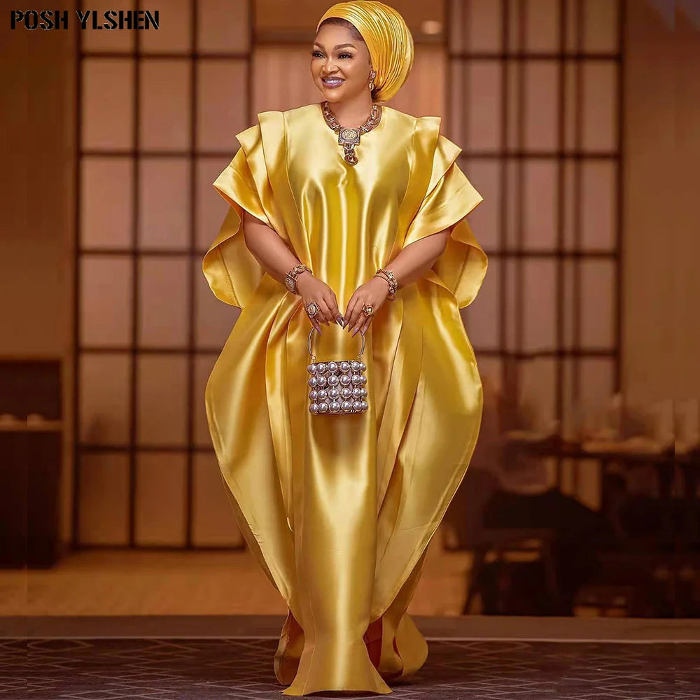 Maxy Nigeria Ladies Caftan Dress African Dresses for Women Traditional Hijab Abaya Musulman Boubou Robe Africaine Femme Clothes