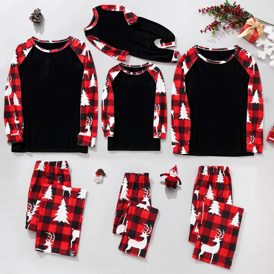 Maxy Christmas Family Matching Outfits Mom Dad Kids 2 Pieces Pajamas Set Baby Rompers Casual Loose Sleepwear Xmas Family Look Pyjamas