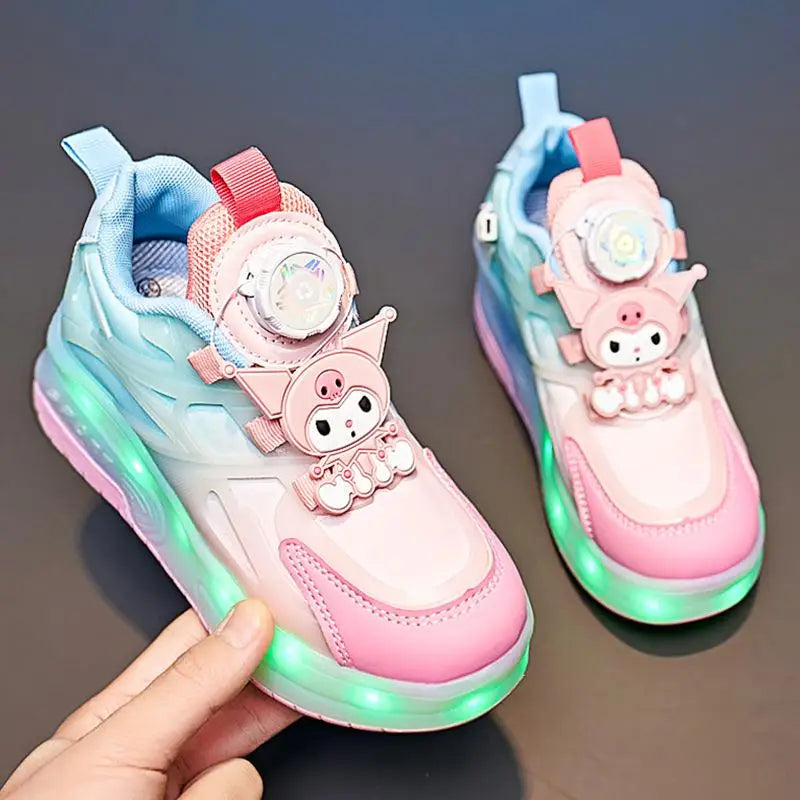 Maxy Melody Child Ice Skates Shining Shoes Kawaii Cartoon Mesh Shoes Roller Shoes Summer Cute Heelys Plush Girl Gift