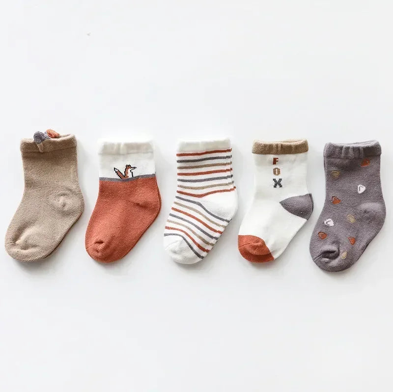 Maxy Spring and Autumn New Cartoon Midtable Children's Socks Combed Cotton Boys and Girls Baby Socks Baby Socks for Children