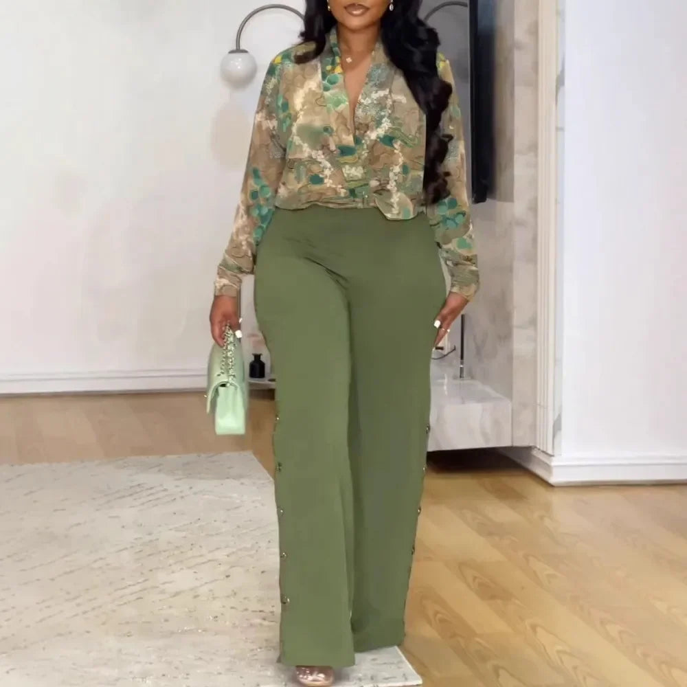 Maxy 2 Piece Women Sets New Arrival Spring Autumn Matching Sets Two Pieces Sets Top Pants Suits Outfits Clothing