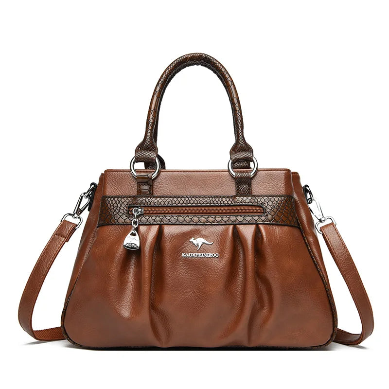 Maxy Three Layers Luxury Casual Tote Women Bag High Quality Leather Ladies Hand Bags for Women Big Shoulder Crossbody Bags Sac A Main