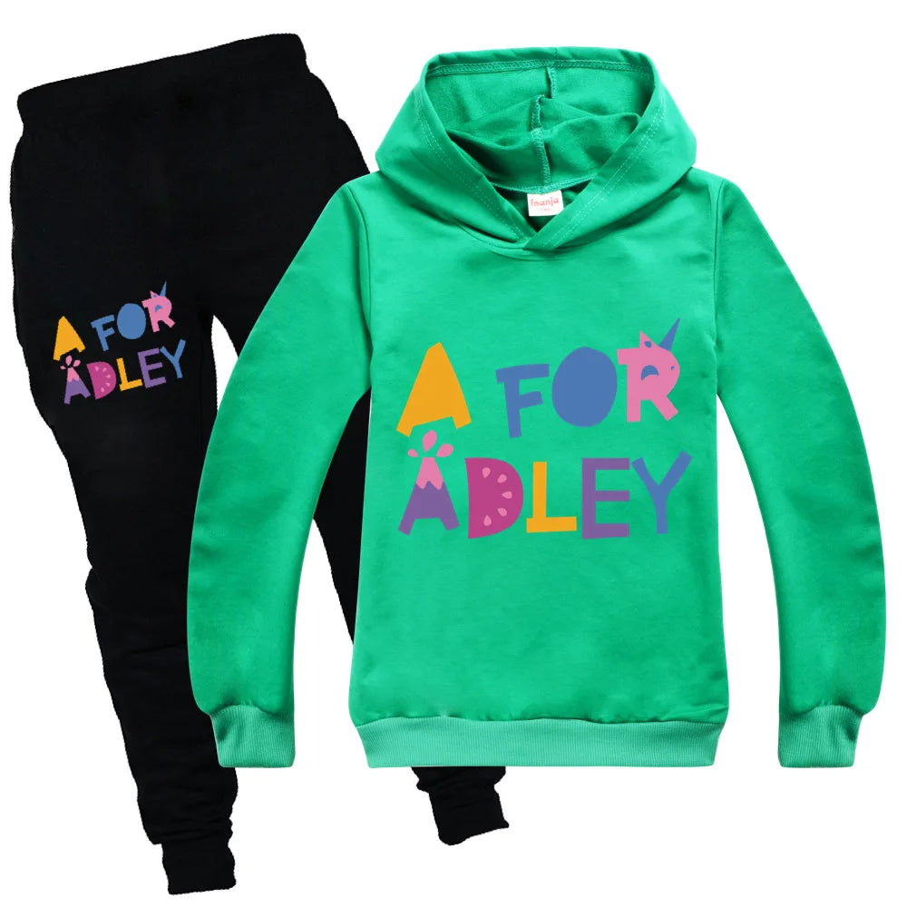Maxy Children's Clothing A for Adley Girls Boys Clothes Sets Spring Fall Long Sleeve Sweatshirt+Pants Suits Baby 2pcs Girls Set