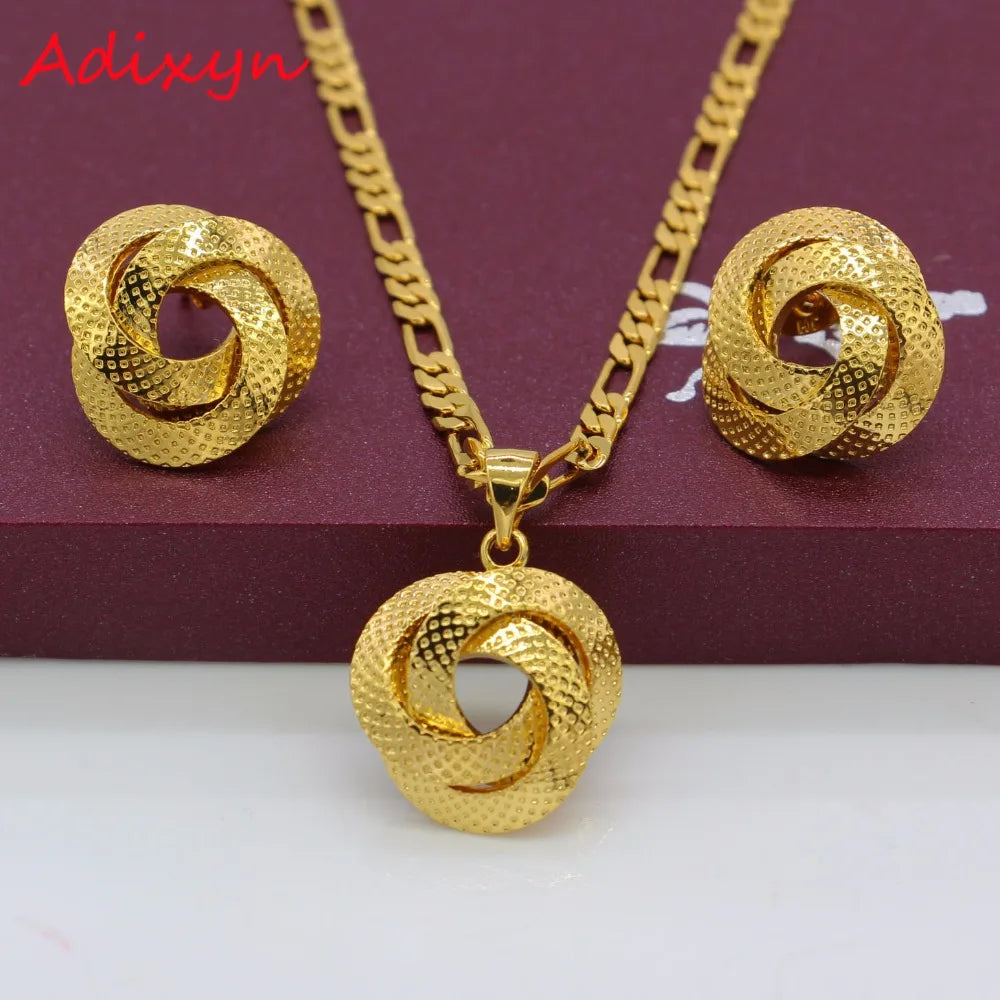 Maxy Light  Dubai Necklace/Earrings/Pendant Jewelry Set for Women/Girls/Kids Fashion Metal Jewelry Gifts N01206