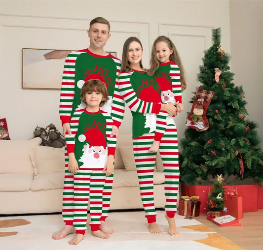 Santa Tree Print Christmas Pajamas Family Matching Outfits Baby Boys Girls Costumes Mother Father Kids Clothing Set Soft Pijamas