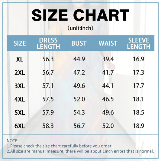 Maxy Plus Size Women's 3/4 Sleeve V-Neck Abstract Colorful Print Wrap Maxi Dress Fashion Boho Summer Style
