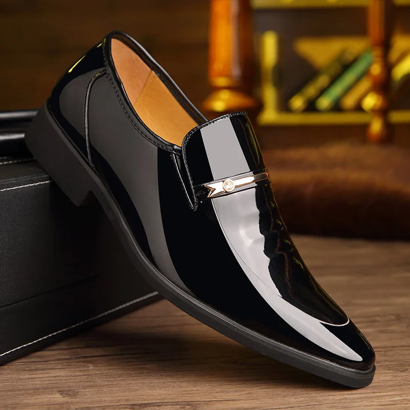Amay Hot Salemen Dress Italian Leather Shoes Slip On Fashion Men Leather Moccasin Formal Male Shoes Pointed Toe Shoes For Men