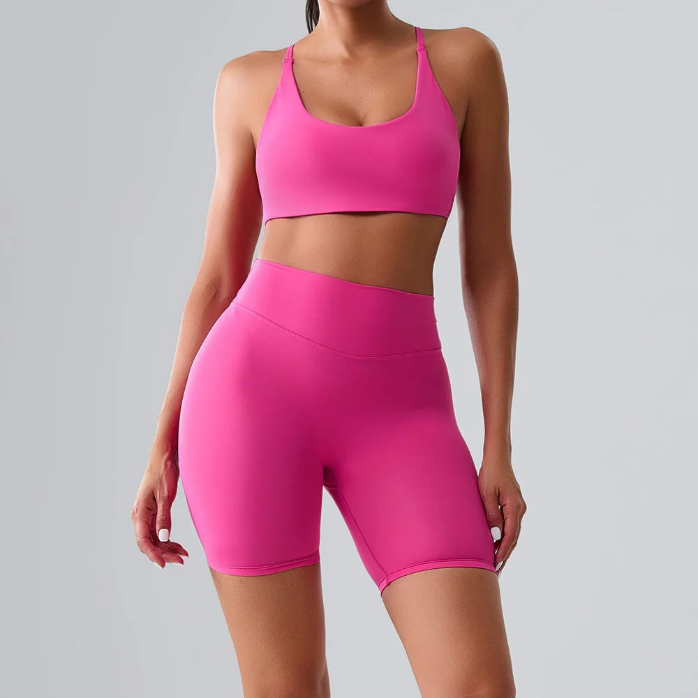 Maxy Yoga Sets 2 Pieces Women's Tracksuit Fitness Suit Sportswear Workout Set Sports Bra High Waist Leggings Gym Clothing Sports Suit