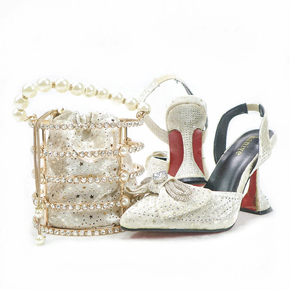 Mosey Shoes and Bag Matching Set with Wine Hot Selling Women Shoes and Bag Set For Party   HYU1-36